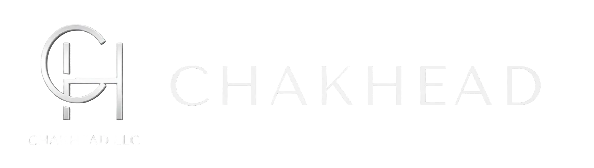 Brand logo for CHAKHEAD LLC featuring a silver monogram 'GH' on the left and 'CHAKHEAD' in uppercase letters on a black background.