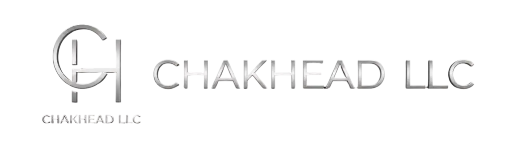 Chakhead LLC logo with a polished circular emblem and silver text on a black background, left-aligned.
