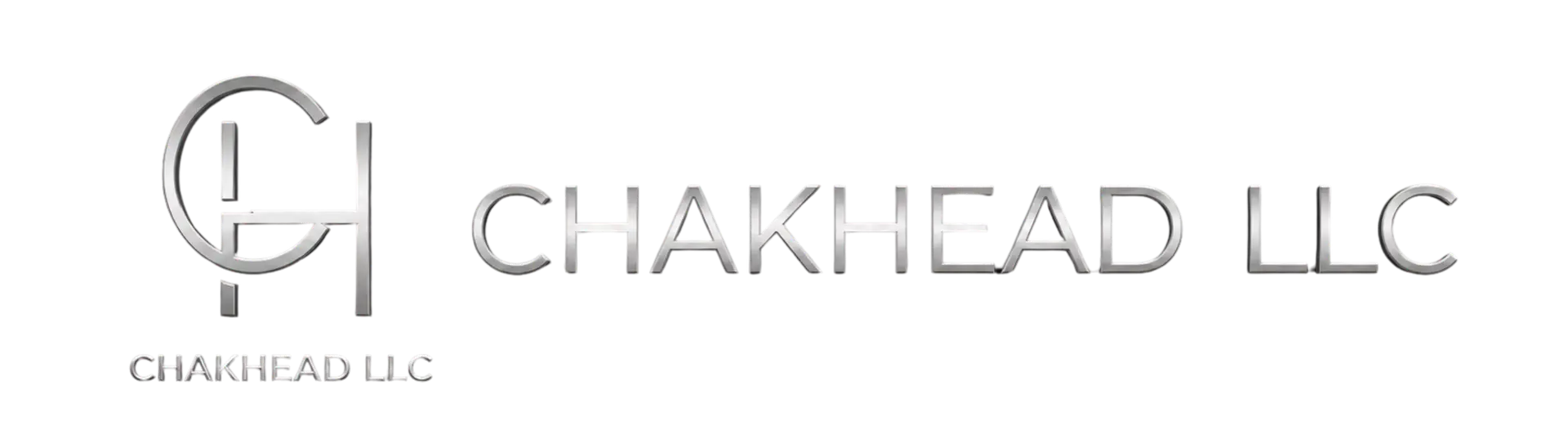 Chakhead LLC logo with a polished circular emblem and silver text on a black background, left-aligned.